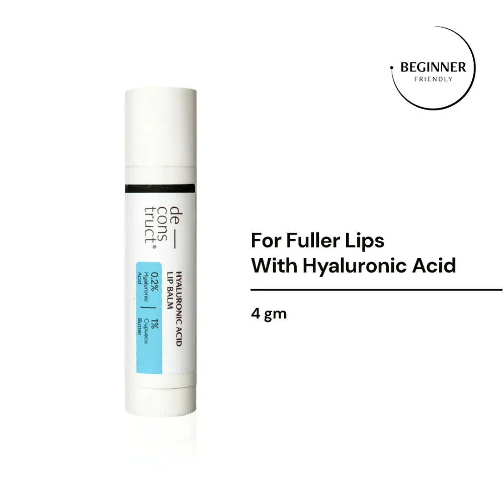 Deconstruct Hyaluronic Acid Lip Balm With 1% Cupuacu Butter - For Fuller lips, Dry Lips, Reduces Flakiness