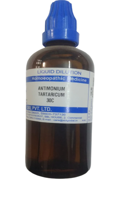 SBL Homeopathy Antimonium Tartaricum Dilution -30 CH