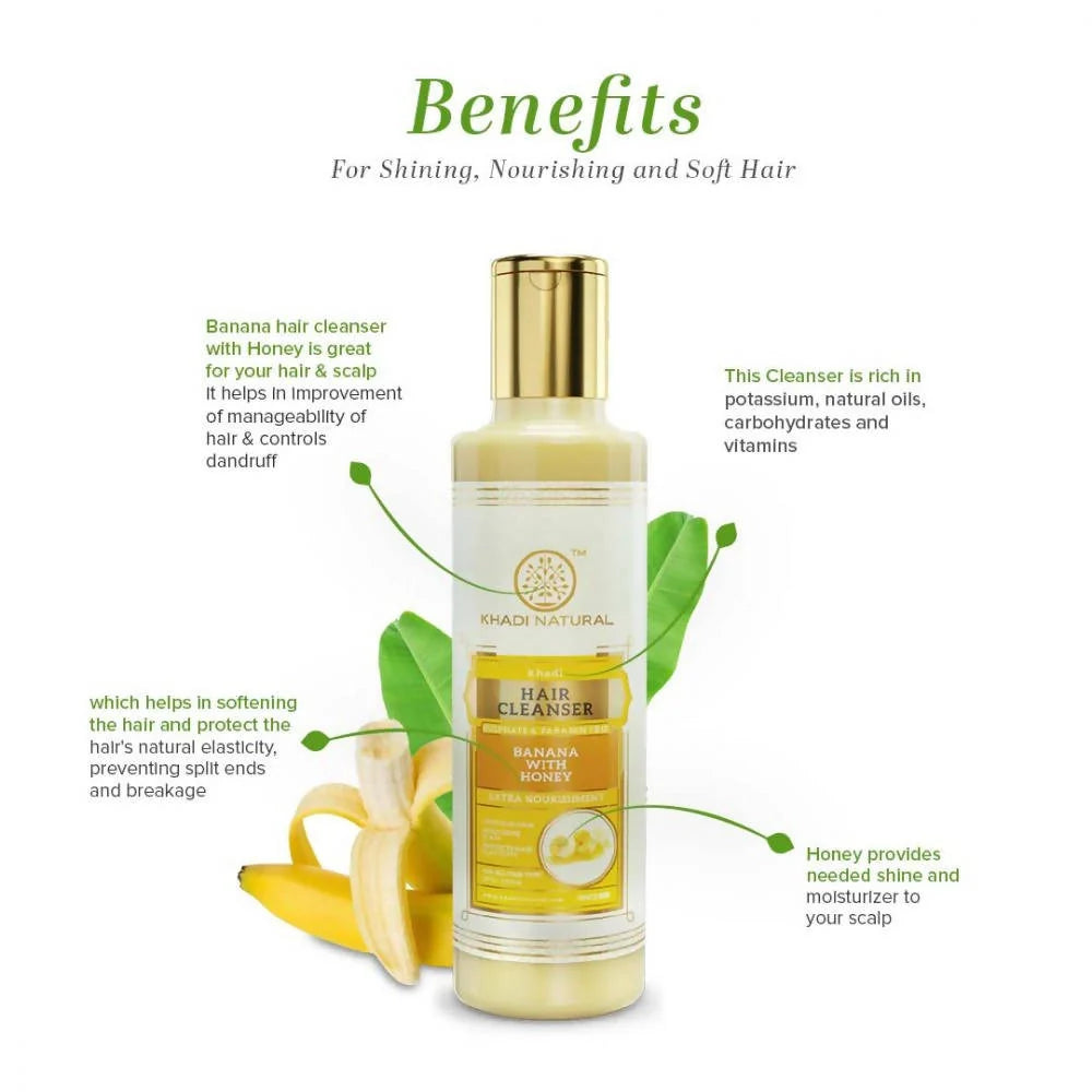 Khadi Natural Banana With Honey Hair Cleanser - 210 ml