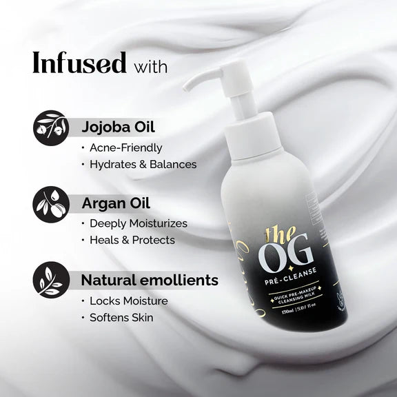 Aflairza The OG Pre-Makeup Cleansing Milk With Jojoba & Argan Oil for Gentle Daily Cleanser & Makeup Prep - 150 ml