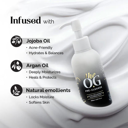 Aflairza The OG Pre-Makeup Cleansing Milk With Jojoba & Argan Oil for Gentle Daily Cleanser & Makeup Prep - 150 ml