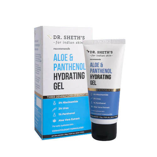 Dr. Sheth's Aloe & Panthenol Hydrating Gel with Niacinamide For Deep Moisturization & Hydration, For All Skin Types