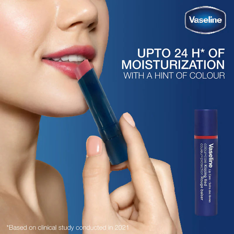 Vaseline Lip Care Colour + Care Tinted Lip Balm Stick - Kissing Red - 3 gm