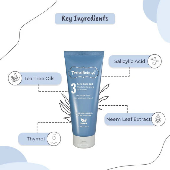Teenilicious Acne Face Gel With 2% Salicylic Acid & Tea Tree Oil - 30 gm
