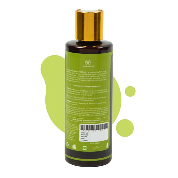 Careberry Organic Rosemary & Jojoba Anti Dandruff Hair Oil - 200 ml