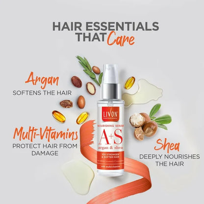 Livon Professional Nourishing Serum With Argan, Shea & Multivitamins - 100 ml