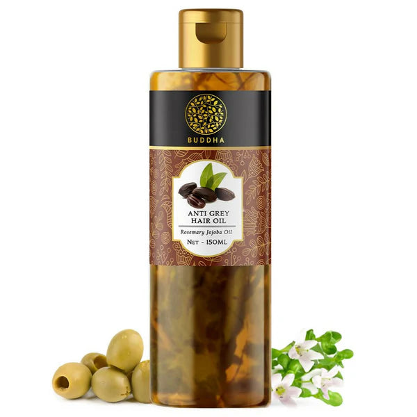 Buddha Natural Anti Grey Hair Oil For Anti Greying and Natural Hair Color - 150 ml