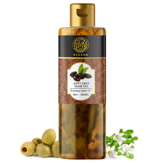 Buddha Natural Anti Grey Hair Oil For Anti Greying and Natural Hair Color - 150 ml