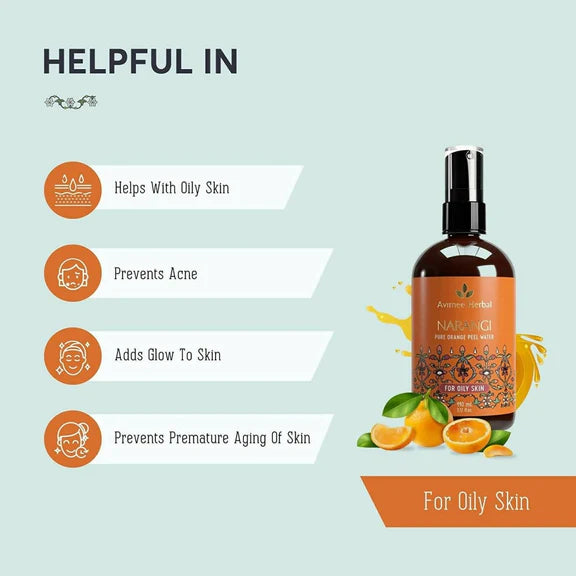 Avimee Herbal Narangi Pure Orange Peel Water For Oily Skin - 110 ml