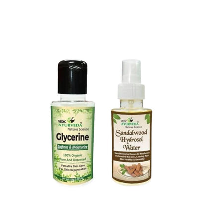 VedicAyurveda Glycerine & Sandalwood Hydrosol Water - combo