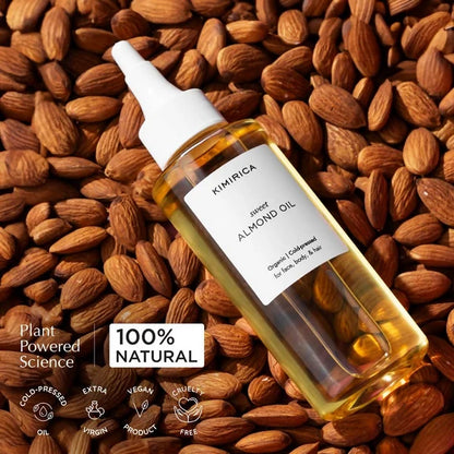 Kimirica Sweet Almond Oil For Hair & Glowing Skin - 100 ml