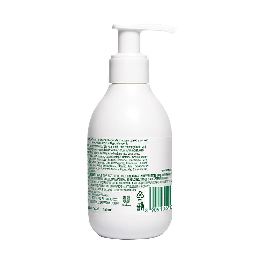 Simple Repair+ Active Barrier Repair Hydrating Cleanser, 150ml