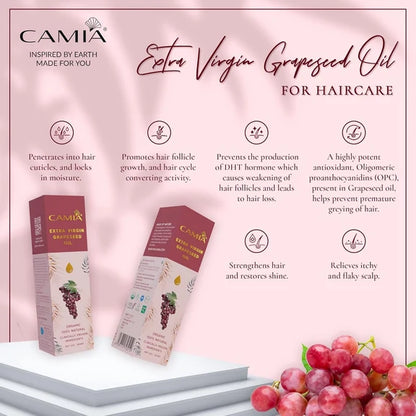Camia Organic Extra Virgin Cold Pressed Grapeseed Oil - 100 ml