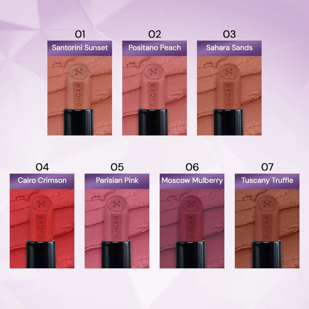 Sugar Cosmetics Glide Peptide Serum Lipstick with Vitamin E - 07 Tuscany Truffle - 4.2 gm