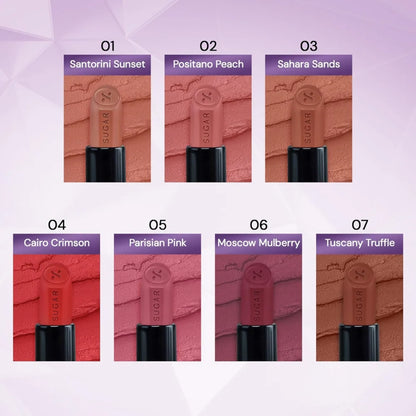 Sugar Cosmetics Glide Peptide Serum Lipstick with Vitamin E - 07 Tuscany Truffle - 4.2 gm