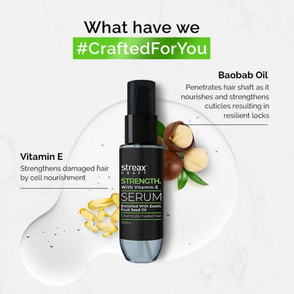 Streax Craft Strength Hair Serum For Chemically Treated Hair Strength With Vitamin-E - 100 ml