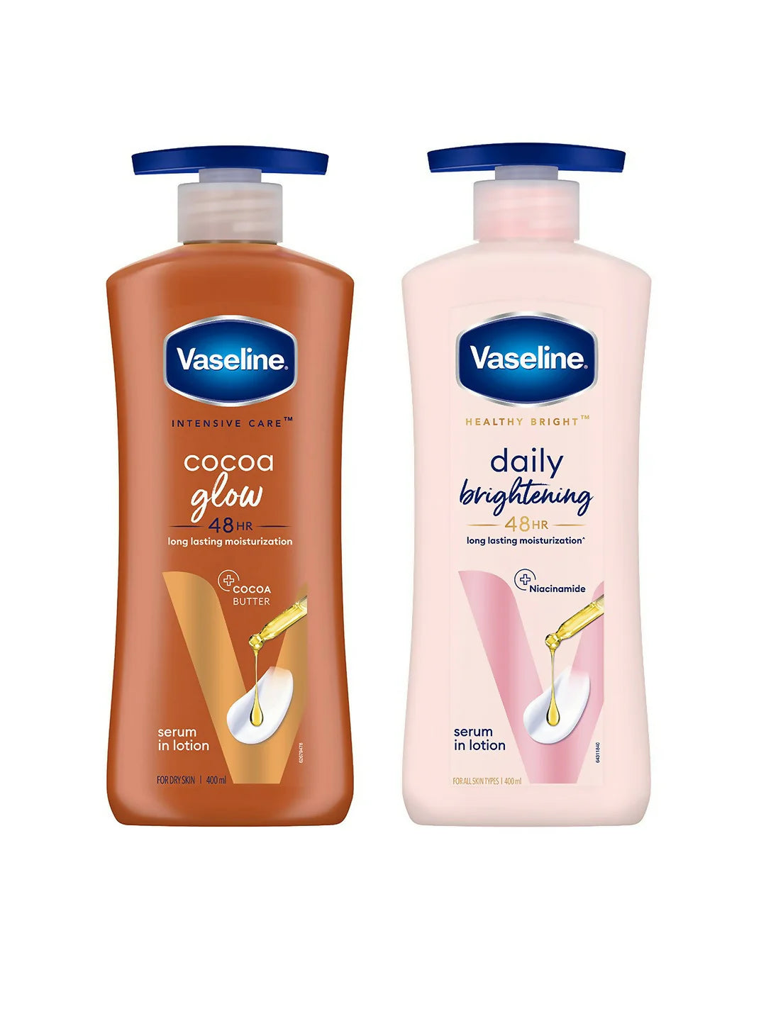 Vaseline Daily Brightening Body Lotion & Cocoa Glow Body Lotion Combo