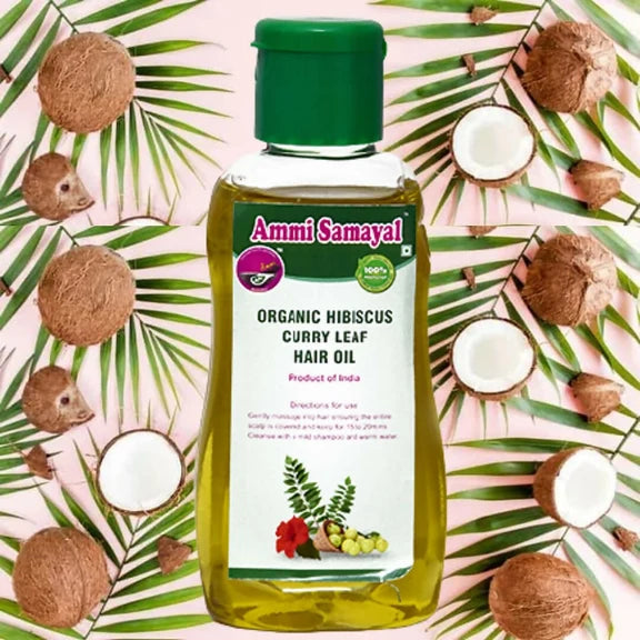 Ammi Samayal Organic Hibiscus and Curry Leaf Hair Oil - 100 ml
