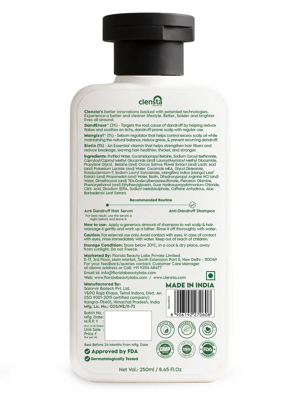 Clensta Anti-Dandruff Shampoo + Conditioner | Flake & Itch Control Hair Care