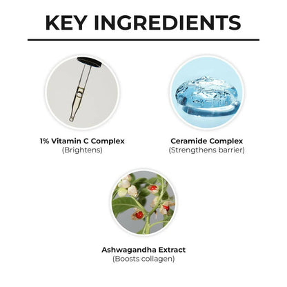 Dr. Sheth's Ceramide & Vitamin C Oil Free Moisturizer Hydrate & Brighten Skin With Vitamin C, Ceramide & Ashwagandha, For All Skin Types
