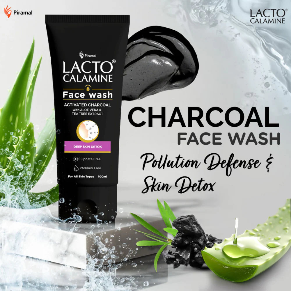 Lacto Calamine Activated Charcoal Face Wash - 100 ml