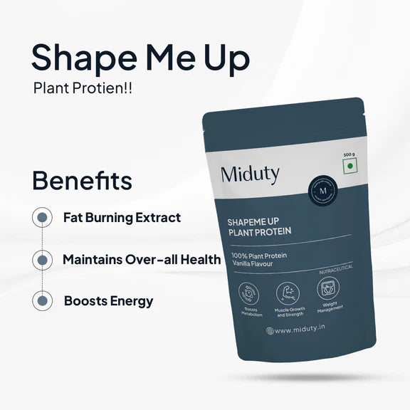 Miduty by Palak Notes Shapeme Up Plant Protein Powder - 500 gm
