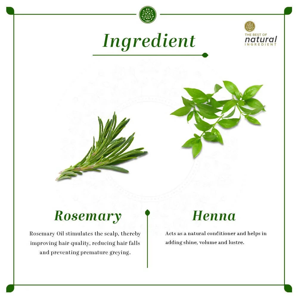 Khadi Natural Henna & Rosemary Herbal Hair Oil - 210 ml