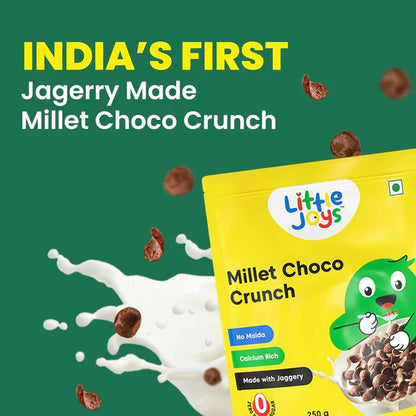 Little Joys Millet Choco Crunch Breakfast Cereal for Kids Made with Ragi, Jowar, Foxtail & Red Rice - 250 gm