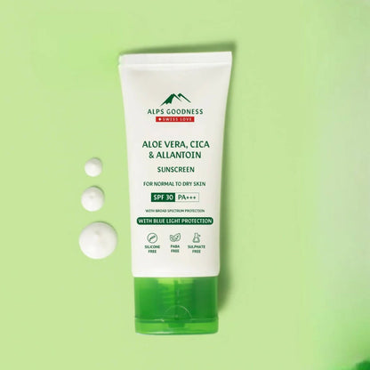 Alps Goodness Blue Light Protection Sunscreen For Normal to Dry Skin SPF 30 PA+++ with Aloe Vera, Cica & Allantoin