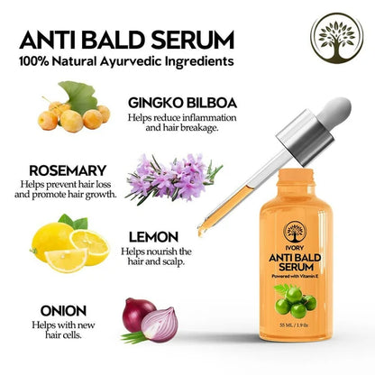 Ivory Natural Bald Serum For Baldness, Hair Thinning And Hair Fall - 55 ml