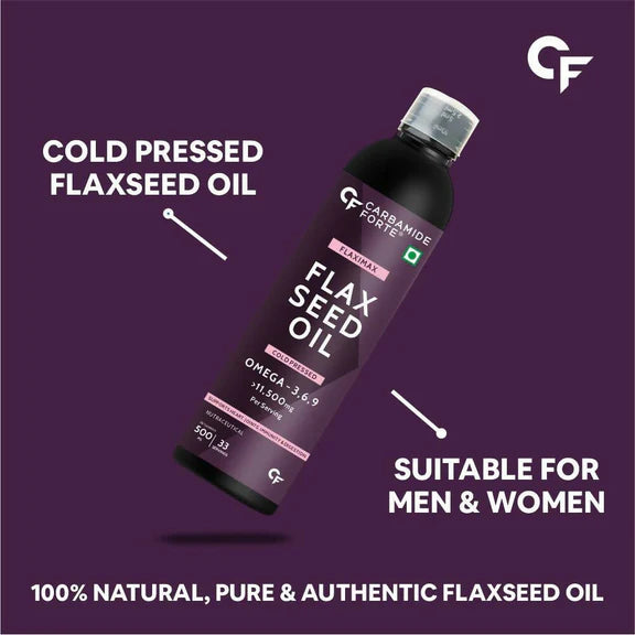 Carbamide Forte Flaxseed Omega 3 6 9 Oil for Eating Skin & Hair Growth - 500 ml