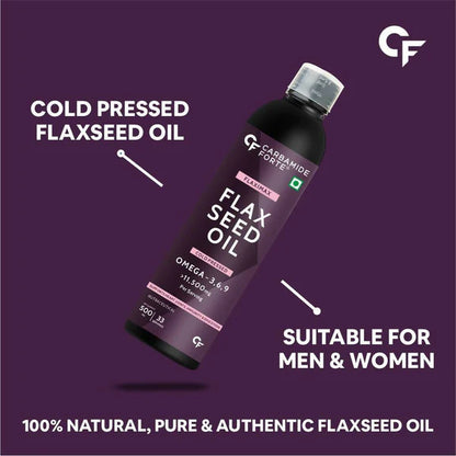 Carbamide Forte Flaxseed Omega 3 6 9 Oil for Eating Skin & Hair Growth - 500 ml