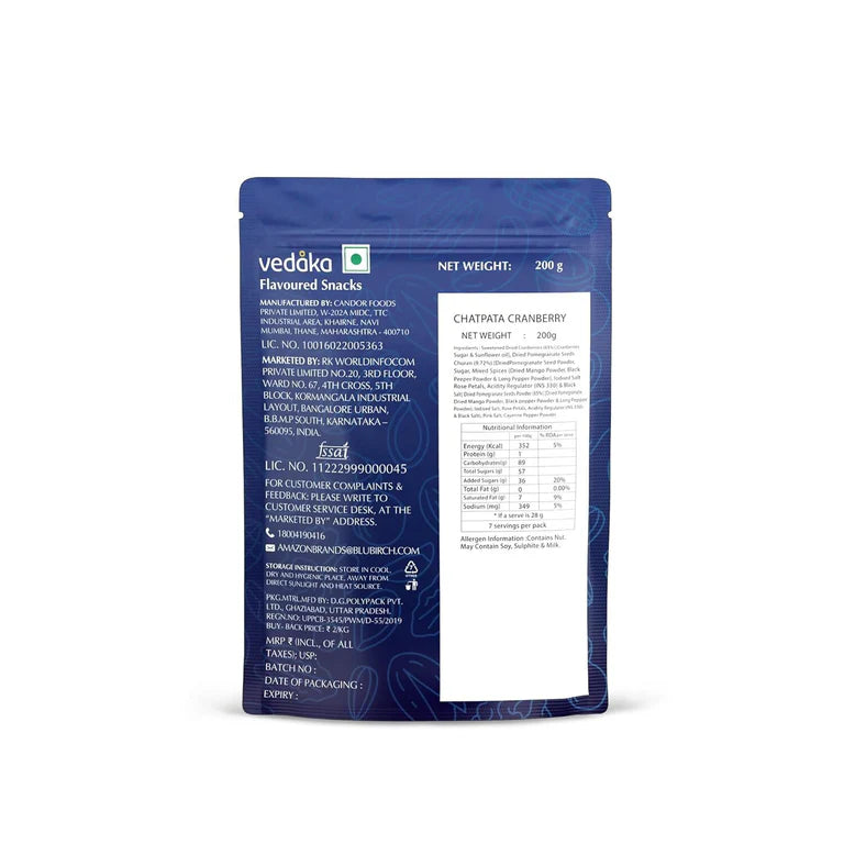 Vedaka Chatpata Cranberry - 200 gm