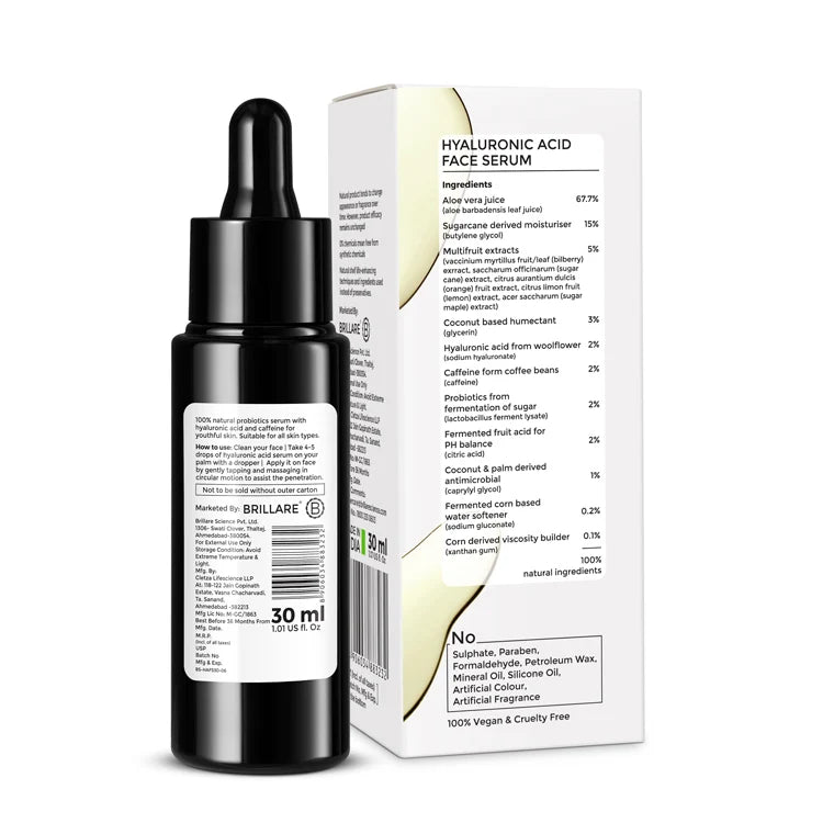 2% Hyaluronic Acid Face Serum For youthful Skin