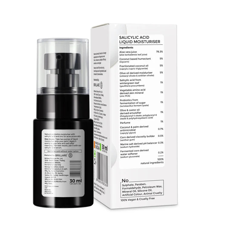 Salicylic Acid Liquid Moisturiser for oily, acne prone skin