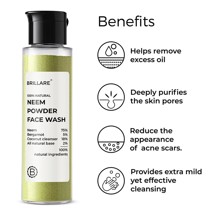 2% Salicylic Acid Face Serum & Neem Powder Face Wash (30g) Combo for acne-prone skin