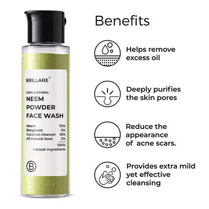 2% Salicylic Acid Face Serum & Neem Powder Face Wash (30g) Combo for acne-prone skin