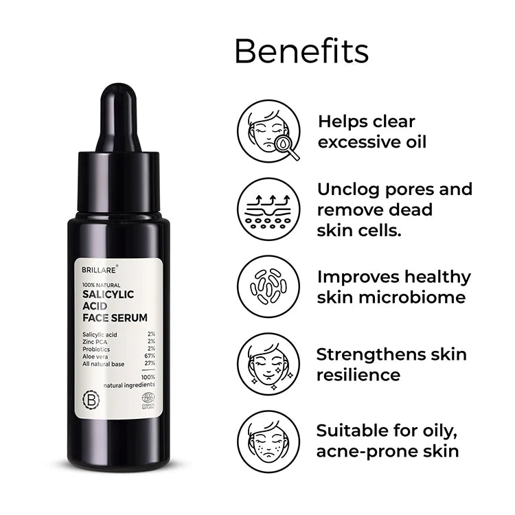 2% Salicylic Acid Face Serum & Neem Powder Face Wash (30g) Combo for acne-prone skin
