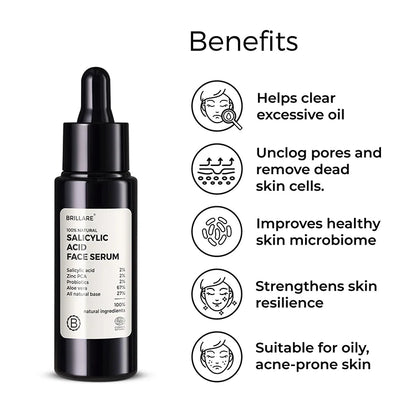 2% Salicylic Acid Face Serum & Neem Powder Face Wash (30g) Combo for acne-prone skin
