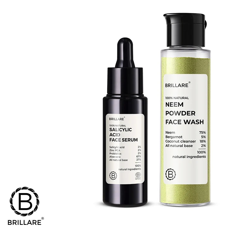 2% Salicylic Acid Face Serum & Neem Powder Face Wash (30g) Combo for acne-prone skin