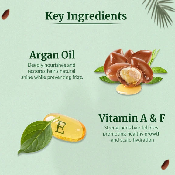 VI-JOHN Naturale Argan Enriched Hair Oil Moisture & Soft with Vitamin A.E & F - 300 ml