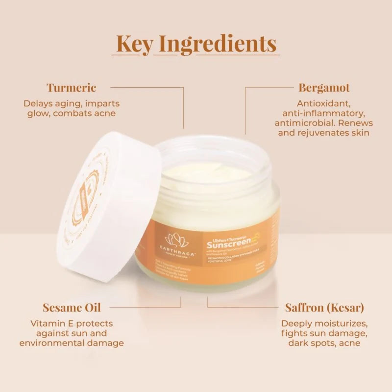 Earthraga Ubtan + Turmeric SPF 50 Matte Sunscreen - 100 ml