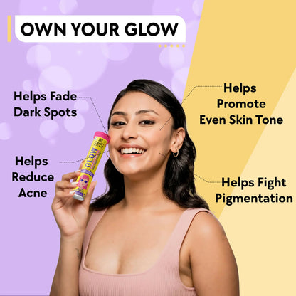 Chicnutrix Glow 500mg Effervescent Tablets - Black Currant Flavour Antioxidants For Clear, Glowing Skin