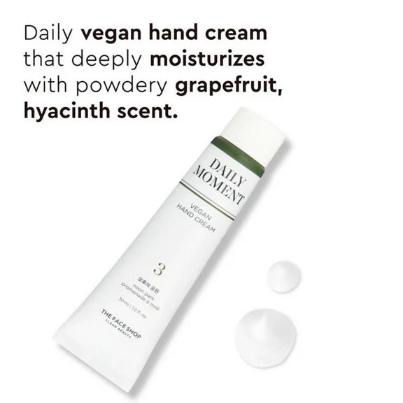 The Face Shop Non-Greasy Vegan Hand Cream - Noon Park With Hyaluronic Acid - 30 ml