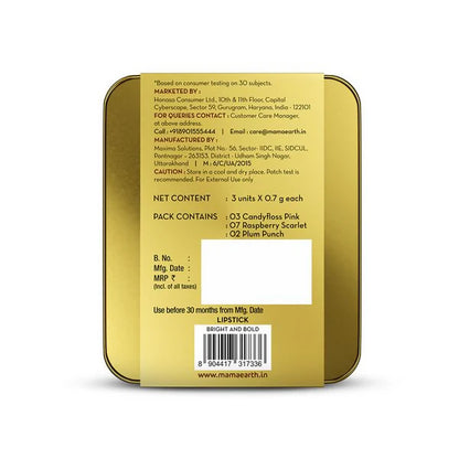 Mamaearth Moisture Matte Long Stay Lipstick Gift Set - Bright and Bold -Gift set