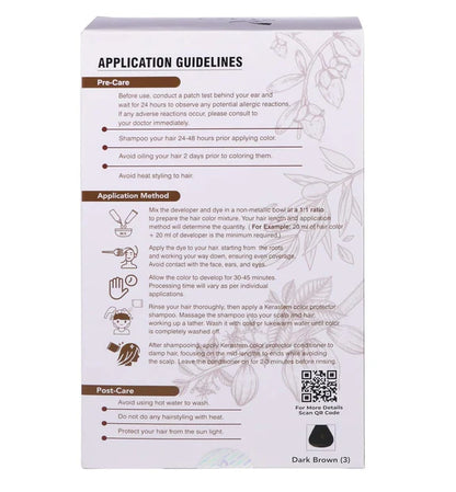 Kerastem Hair Color Dark Brown No 3 - 150 ml