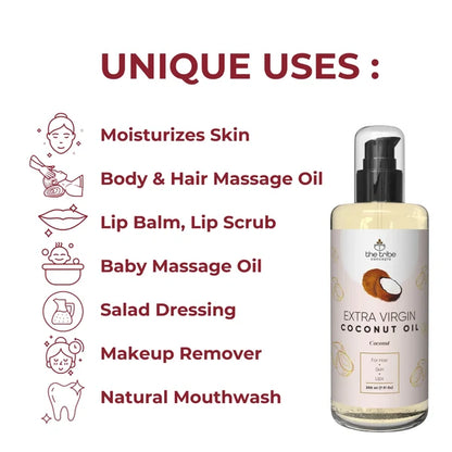 Extra Virgin Coconut Oil - Cold Pressed 100% purity for Hair & Skin
