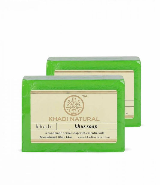 Khadi Natural Herbal Khus Soap - 125 gm - Pack of 2