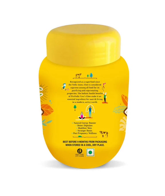 ProVedic Cow Ghee | Pure and Natural (1000ml Pet Jar) Cow Ghee for Good Digestion and Immunity | Made with Fresh Cow's Milk, Granular (Danedaar) Texture | Rich Taste and Aroma - 1 L
