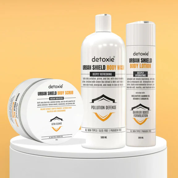 Detoxie Body Wash Lotion & Scrub Combo - Urban Shiled - combo